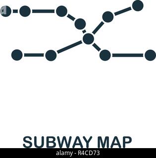 Subway Map icon. Premium style design from public transport collection. UX and UI. Pixel perfect subway map icon for web design, apps, software, print Stock Vector