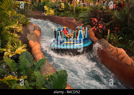 Orlando, Florida. November 21, 2018. People enjoying ride in Infinity Falls at Seaworld Marine Theme Park. Stock Photo