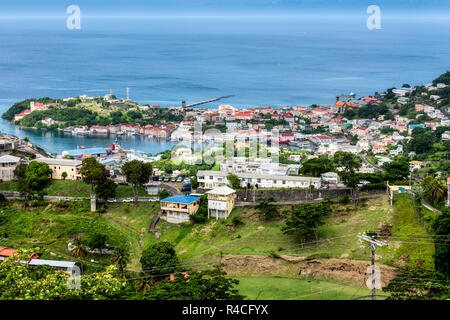 St George, the capital of the Caribbean island Grenada Stock Photo