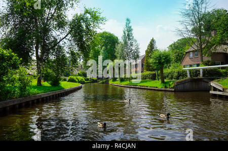 Giethoorn in the Netherlands Holland - Giethoorn in den Niederlanden Stock Photo