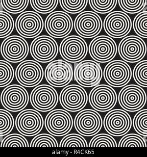 Vector seamless lines mosaic pattern. Modern stylish abstract texture. Repeating geometric concentric circle shapes. Stock Vector