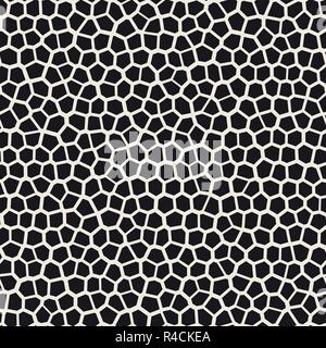 Seamless irregular lines vector mosaic pattern. Abstract chaotic tessellation texture Stock Vector
