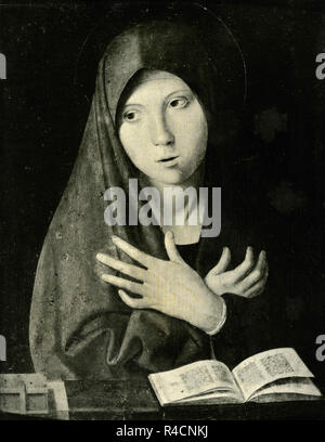 The Virgin of the Annunciation, painting by Antonello da Messina, 1930s Stock Photo