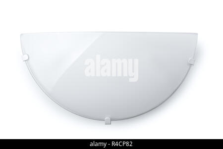 Front view of glass wall lamp isolated on white Stock Photo