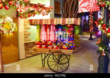 Orlando, Florida. November 19, 2018. European Style Car on Christmas Market background  in International Drive area. Stock Photo