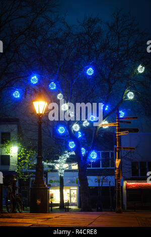 Christmas Lights in Preston City Centre Stock Photo