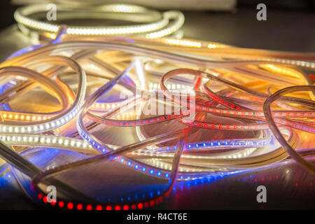 led light strip rgb color Stock Photo