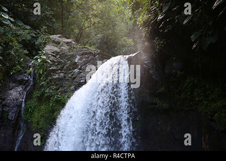 Saut de la Lezarde waterfalls in French west indies Island Stock Photo
