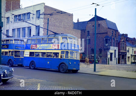 South Shields Trolley Buses no 245 and 261 Image taken during the 1960s Stock Photo