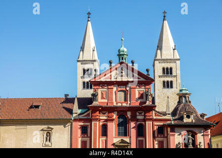 St George Basilica on Prague Castle Czech Republic Europe Stock Photo