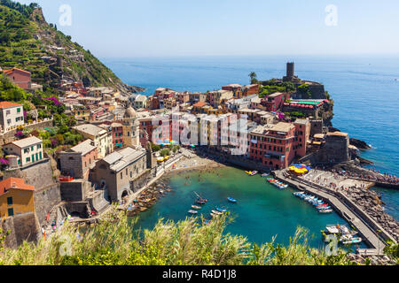 Vernazza town view in Cinque Terre Stock Photo