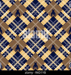 Tartan Seamless Pattern Background. Brown, Black, Beige and Blue Plaid, Tartan Flannel Shirt Patterns. Trendy Tiles Vector Illustration for Wallpapers Stock Vector