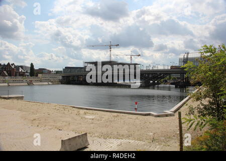 Sidewalk of Main Station in Berlin, Germany Stock Photo