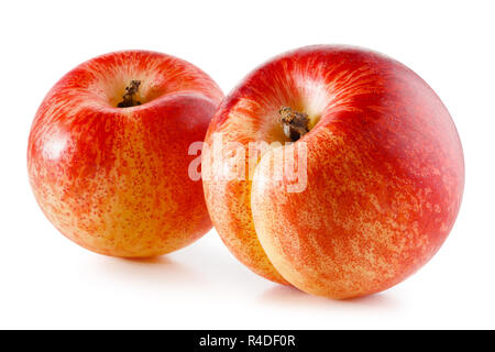 Nectarines isolated on white background Stock Photo