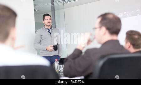 Relaxed informal business team office meeting. Stock Photo