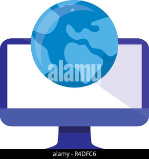 online shopping commerce computer world Stock Vector