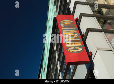 Derby, Derbyshire, UK: October 2018: Chiquito Restaurant Sign Stock Photo