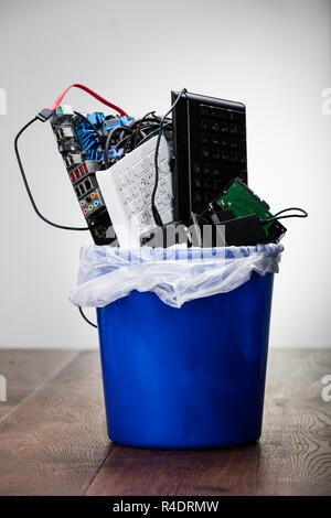 Hardware Equipment In Dustbin Stock Photo