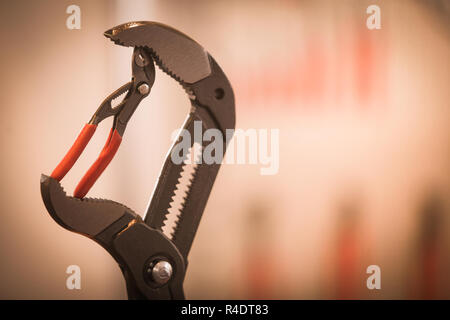 Two plumber pliers Stock Photo