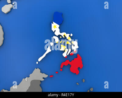 Philippines on globe Stock Photo