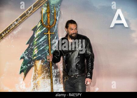 London, UK. 26th Nov 2018. Jason Momoa attends AQUAMAN - World Premiere. London, UK. 26/11/2018 | usage worldwide Credit: dpa picture alliance/Alamy Live News Stock Photo