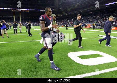 Houston, Texas, USA. 26th Nov, 2018. Houston Texans quarterback Deshaun Watson (4) leaves the field following the Texans' 34-17 victory over the Tennessee Titans at NRG Stadium in Houston, TX on November 26, 2018. Credit: Erik Williams/ZUMA Wire/Alamy Live News Stock Photo