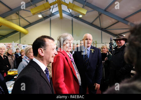 Royal Welsh Showground, Builth Wells, Powys, Wales - Tuesday 27th November 2018 - Prime Minister Theresa May tours the Royal Welsh Winter Fair as she starts her tour of the UK to sell her Brexit deal to the public across the UK - Credit: Steven May/Alamy Live News Stock Photo