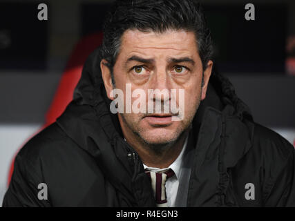 Munich,  Germany. 27 November 2018, Bavaria, München: Soccer: Champions League, Bayern Munich - Benfica Lisbon, Group stage, Group E, 5th matchday in Munich Olympic Stadium. Lisbon coach Rui Vitoria before the match in the stadium. Photo: Sven Hoppe/dpa Credit: dpa picture alliance/Alamy Live News Stock Photo