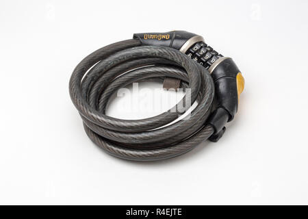 Bicycle combination security lock Stock Photo