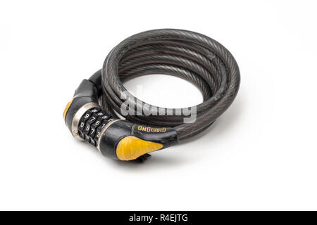 Bicycle combination security lock Stock Photo
