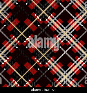Lumberjack plaid pattern. Seamless vector background. Alternating overlapping black and colored cells. Template for clothing fabrics. eps 10 Stock Vector