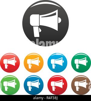 Hand speaker icons set 9 color vector isolated on white for any design Stock Vector
