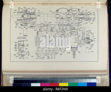 vintage mechanical engineering drawing Stock Photo