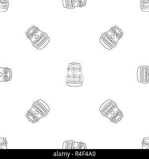 Tiki idol mask pattern seamless vector repeat geometric for any web design Stock Vector