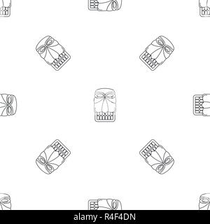 Tiki idol hawaii pattern seamless vector repeat geometric for any web design Stock Vector