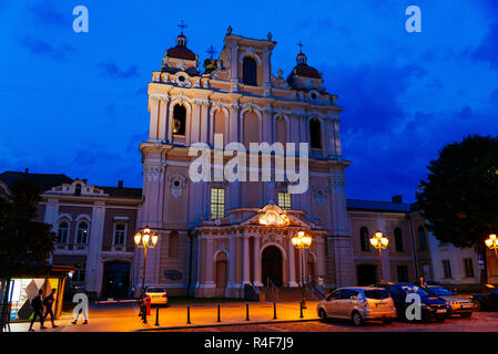 Church of St. Casimir is a Roman Catholic church in Vilnius' Old Town. It is the first and the oldest baroque church in Vilnius, built in 1618. Vilniu Stock Photo