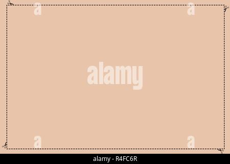Design business concept Empty template copy space text for Ad website isolated. Broken Dashed Cut Lines with Scissors Vector Solid Color Rectangular S Stock Vector