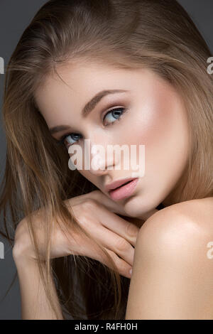 Beautiful girl with perfect skin Stock Photo
