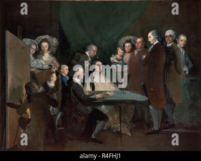 'The Family of the Infante Don Luis', 1783, Oil on canvas, 248 x 330 cm. Author: GOYA, FRANCISCO DE. Location: PRIVATE COLLECTION. Florenz. ITALIA. Stock Photo