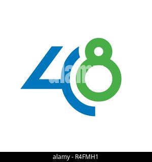 Number 48 Vector Illustration. Isolated on white background. Available in resizable eps vector format. Stock Vector