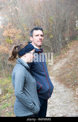 Friends in the forest Stock Photo