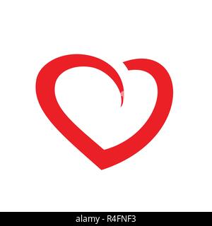 Cute Heart Shape for love symbol. Available in EPS format. Isolated on white background. Stock Vector