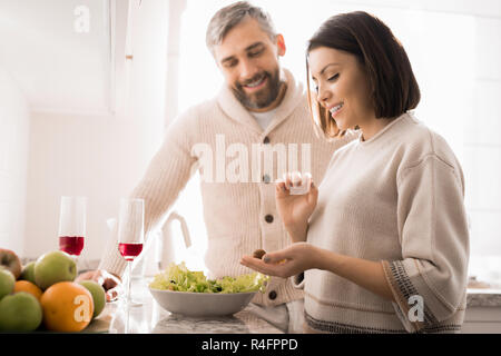Adult Couple Cooking Together Stock Photo