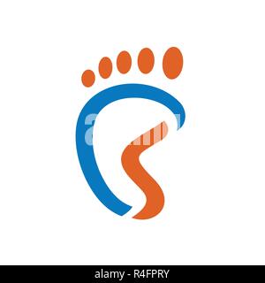 Vector Foot Logo Template. Clean and simple logo template, available in editable EPS vector file format. Stock Vector