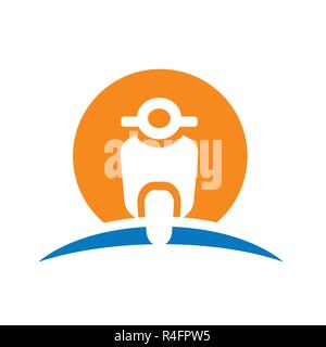 Vector Scooter Logo Template. Clean and simple logo template, suitable for a rental business, scooter club, team, community, etc. Features: EPS vector Stock Vector