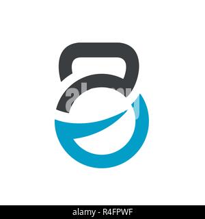 Kettlebell, Gym, Fitness Logo. Editable and Resizable Vector Illustration. Stock Vector