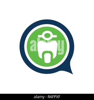 Motorcycle Scooter Logo, Clean and simple logo template, suitable for a rental business, scooter club, team, community, etc. Features: EPS vector file format. Stock Vector