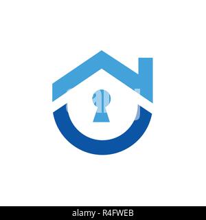 Nice Home Security Icon, Vector Logo Illustration Design Stock Vector