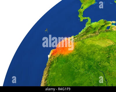 Country of Ecuador satellite view Stock Photo