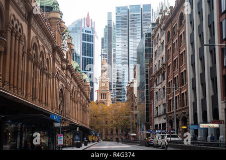 12.05.2018, Sydney, New South Wales, Australia - A view of York Street in the central business district of the Australian metropolis. Stock Photo